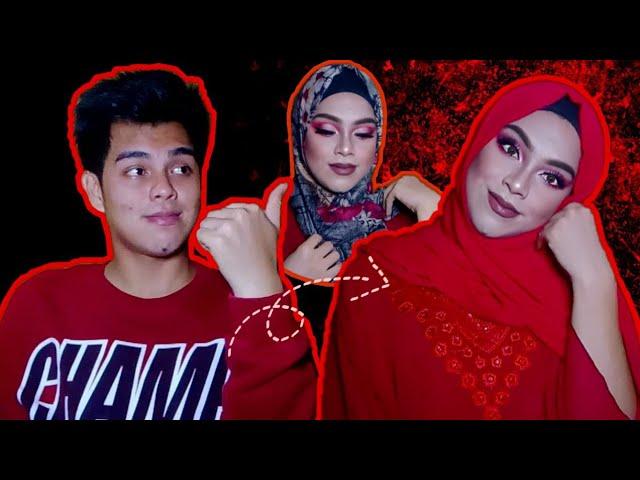 Boy to Girl Makeup Transformation HIJAB PART 3 (LADY IN RED) | Fhido G.