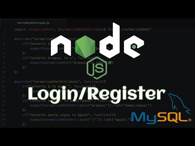 Nodejs - Building a Login/Register application from scratch using mysql, express