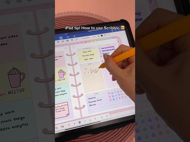 iPad tip!  How to use Scribble  apple pencil | iPad note taking | digital planner