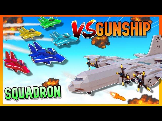 I Took A Fighter 'SQUADRON' To A GUNSHIP BOSS BATTLE! (AC-130) | Trailmakers Multiplayer