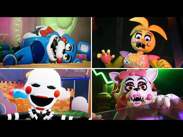 FNAF Security Breach - All Toy Animatronics Boss Fights