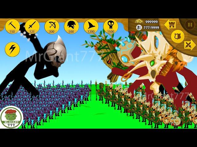 FINAL BOSS VS PUMMELER GIANT ARMY x9999 SKIN LEAF, VOLTAIC, FUR | Stick War Legacy Mod | MrGiant777