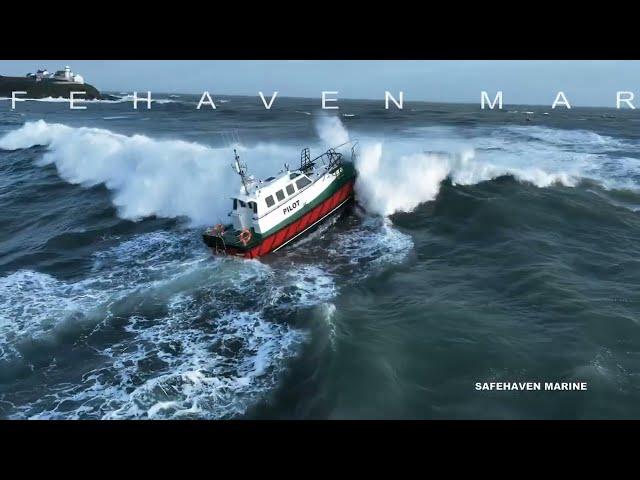 Storm Agnes and pilot boat Safehaven Marine