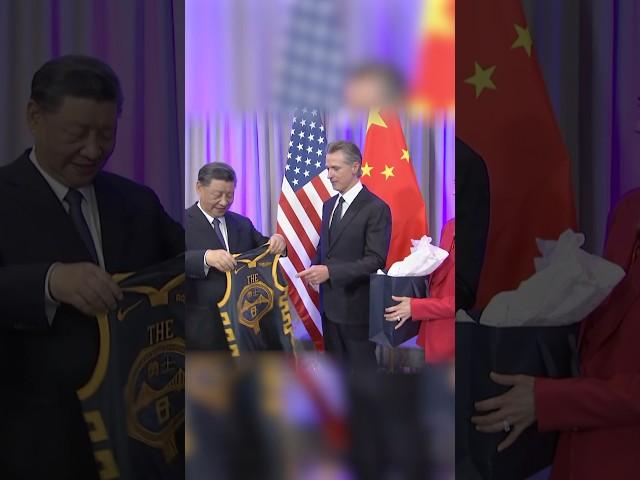 Newsom Gifts China's Xi a Golden State Warriors Jersey in California