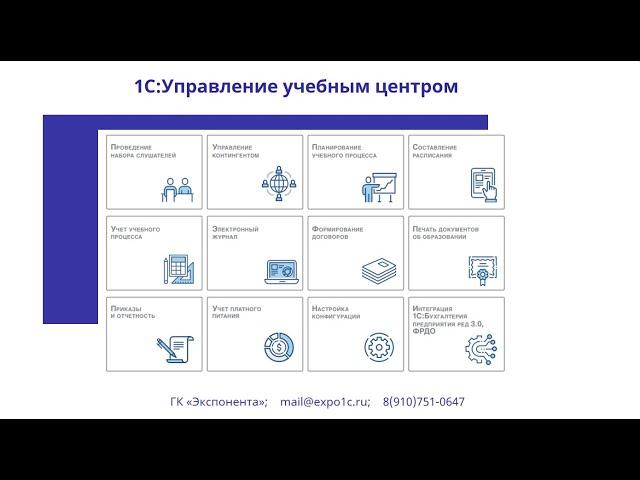 Автоматизация дополнительного образования используя ПП «1С:Управление учебным центром»