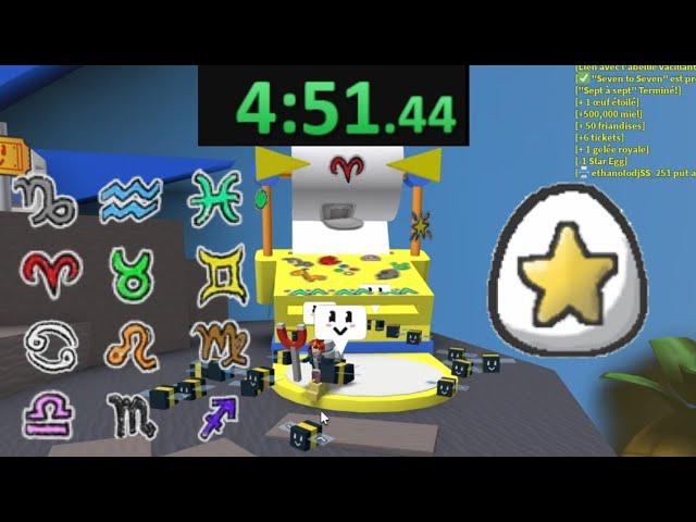 Star Egg DONATED to Sticker Printer in 4:51 world record | bee swarm simulator