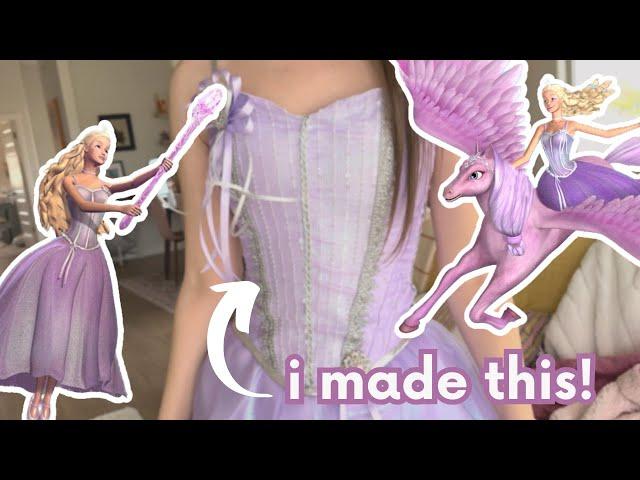 I Made Annika's Barbie Magic of Pegasus Purple Dress! | Real Life Barbie Dress Sewing Recreation