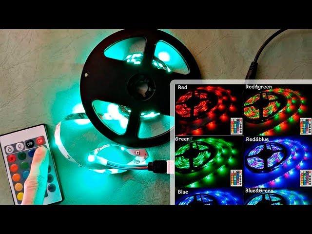 LED RGB Strip - Unpacking and testing | Multi Color RGB Strip 5M 3528 RGB SMD LED + Remote control