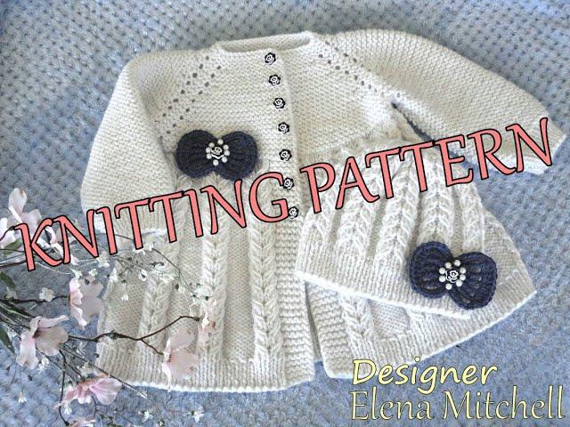 Baby cardigan and hat set, Knitting patterns, Crochet patterns PDF || Designer Elena Mitchell