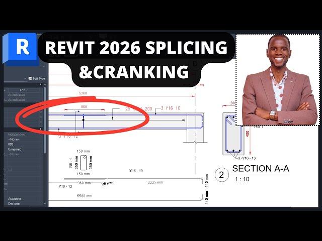 Revit 2026 Beam Rebar Splicing and Crancking || Full beam detail + Sheets