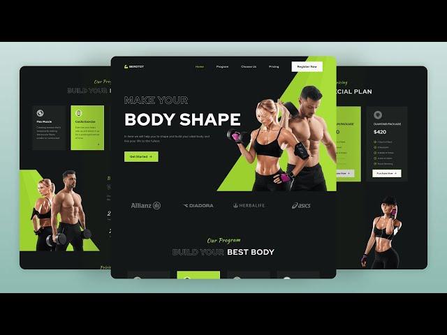 Responsive Gym Personal Trainer website template in HTML CSS JS with Source code