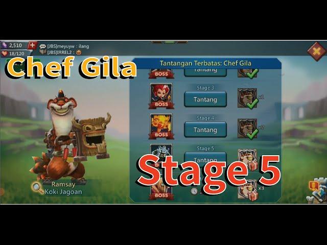 Lords Mobile : Crazy Chef (Koki Gila) Stage 5