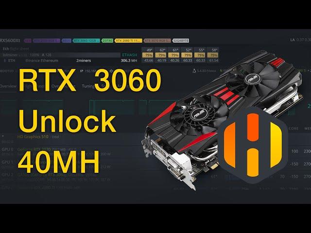 RTX 3060 Mining Hashrate Unlocked in HIVEOS Update no extra configuration 40+MH