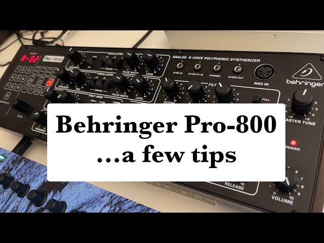 Behringer Pro-800 tips: Envelopes and Sequencer