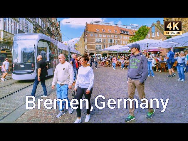 Bremen Germany, Walking tour in Bremen  4k 60fps