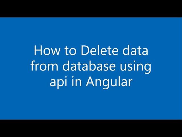 How to Delete data from database using api in Angular #Angular #HTML #CSS #jQuery #WebDesign