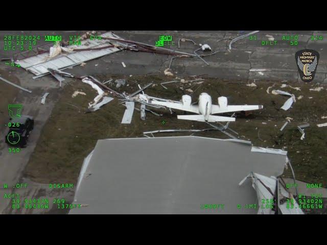 Helicopter view shows tornado, storm damage in Central Ohio