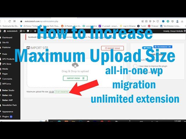 How to increase Maximum Upload Size | all-in-one wp migration unlimited extension