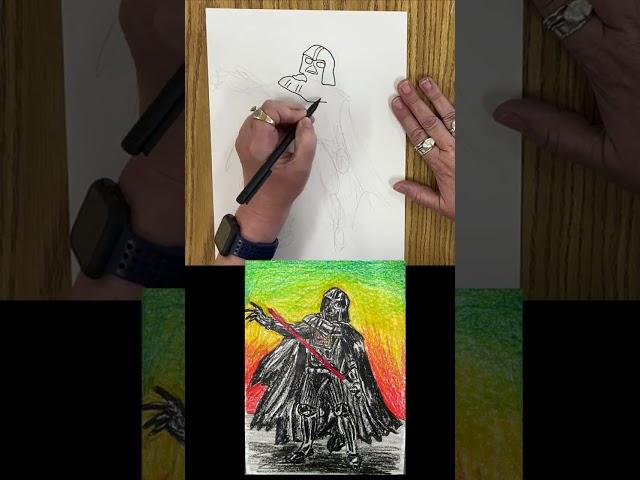 #Darth Vader with his Lightsaber  ️ #drawing for Beginners #Shorts