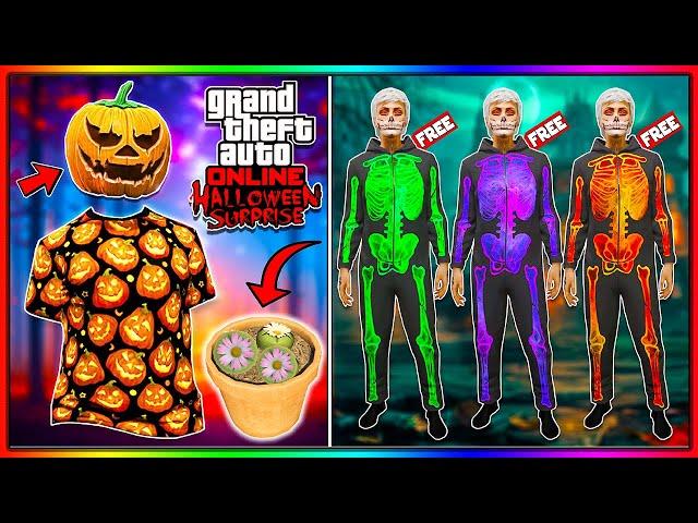 NEW Halloween JACK O LANTERNS Event, LOCATIONS, FREE Skeleton Outfits, GTA 5 2024 GTA Online Update