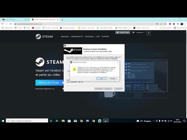 How to install Steam ? Steam is running, the file must be empty, the solution