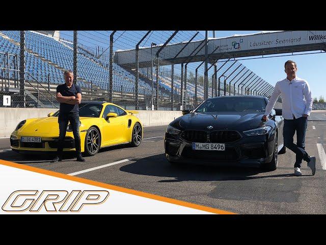 Sportwagenduell | Porsche 911 Turbo S gegen BMW M8 Competition | GRIP