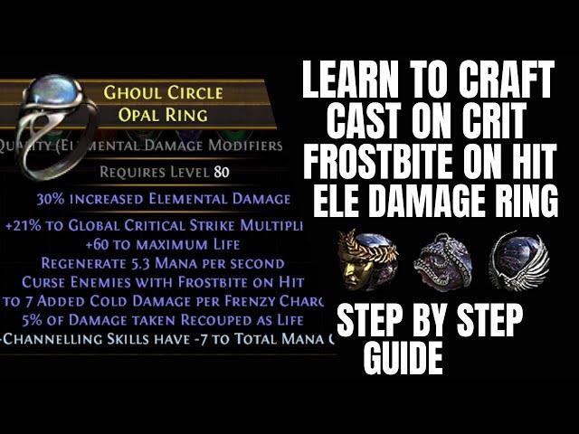 Learn to Craft Cast on Crit Frostbite Cold Damage Ring Path of Exile Sanctum 3.20 POE Crafting CoC