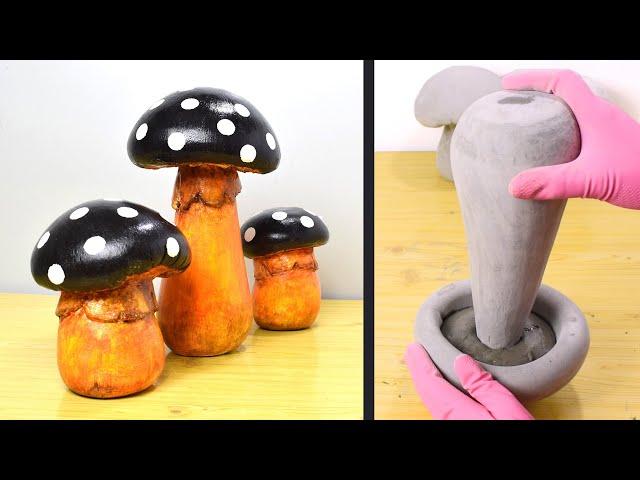 DIY Cement Mushrooms for Your Garden  Concrete Craft Ideas