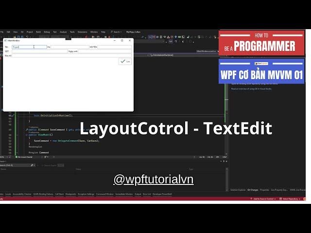 Basic 01 - WPF DevExpress MVVM Controls  - LayoutControl - TextEdit