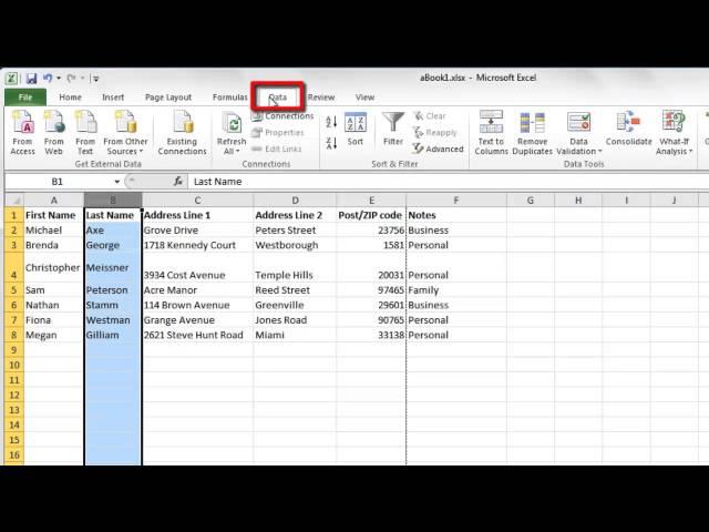 How to Sort Excel 2010 by Alphabetical Order