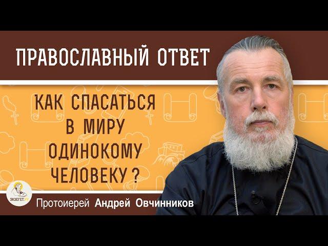 КАК СПАСАТЬСЯ В МИРУ ОДИНОКОМУ ЧЕЛОВЕКУ ?  Протоиерей Андрей Овчинников