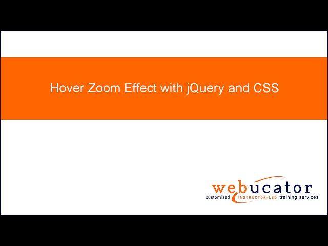 Hover Zoom Effect with jQuery and CSS