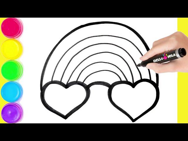 How to Draw Easy Rainbow with Heart | Drawing Tutorial Art