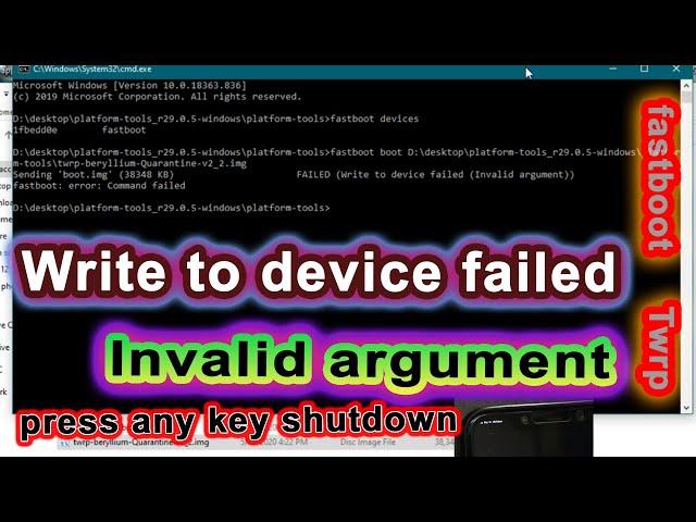 Write to device failed Invalid argument Fastboot Press Any Key To Shutdown And Black Screen  Poco