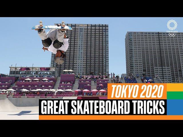 Incredible  skateboard tricks at #Tokyo2020