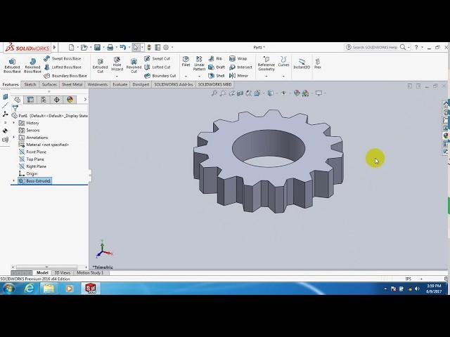 solidworks tutorial - how to make spur gear . specially for beginers.