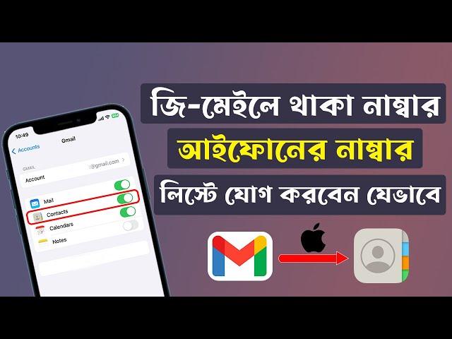 How to Import Google Contacts To iPhone | জিমেইলে সেভ থাকা নাম্বার আইফোনের নাম্বার লিস্টে নিন