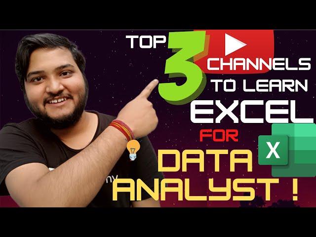 Top 3 you tube channels to learn excel for beginners data analyst