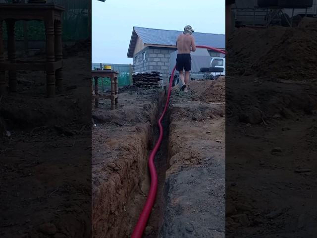 Заводим электричество в гараж. #стройка #домвдеревне #забайкальскийкрай