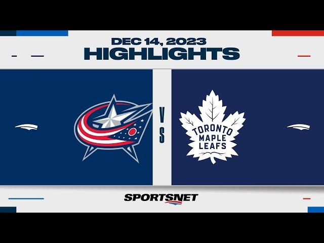 NHL Highlights | Blue Jackets vs. Maple Leafs - December 14, 2023