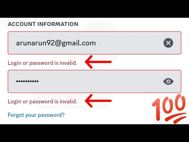 Fix login or password is invalid discord login problem solved