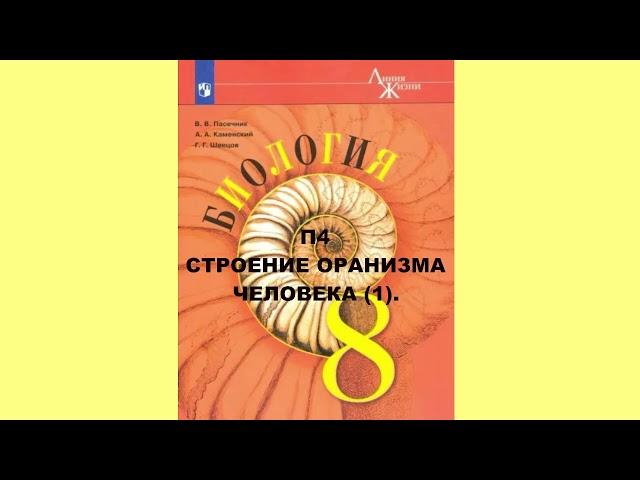 П4 СТРОЕНИЕ ОРАНИЗМА ЧЕЛОВЕКА (1).  БИОЛОГИЯ 8 КЛАСС, АУДИОУЧЕБНИК, СЛУШАТЬ ОНЛАЙН