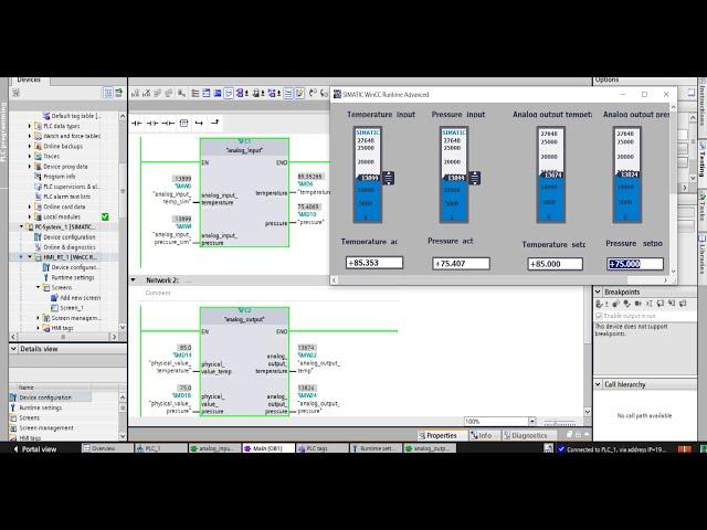 TIA portal S7-1500 analog input analog output NORM_X and SCALE_X