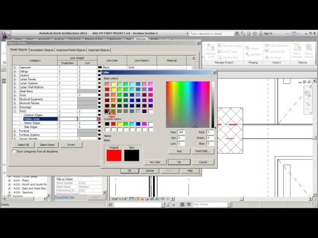 REVIT ARCH 2012 FIRST PROJECT 90 COMMON EDGES HIDDEN LINES LINE WEIGHTS