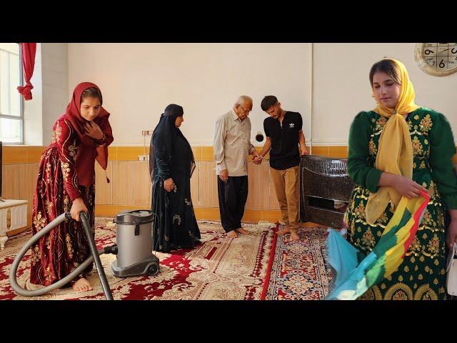 Nomadic life: love for nomadic parents: installation of air conditioner in a nomadic house