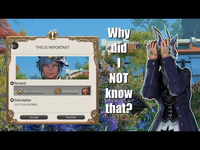 Things I wish I knew before starting FFXIV