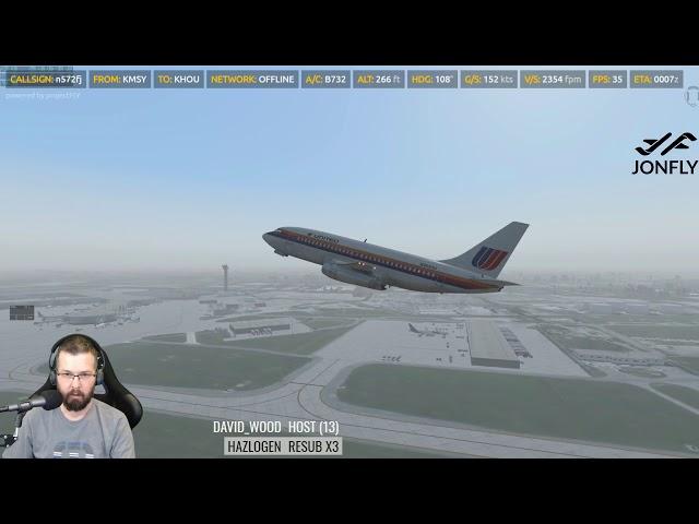 FlyJSim 732 Twinjet V3 Part 2 of 3 - KMSY to KHOU Slant Alpha in X-Plane 11