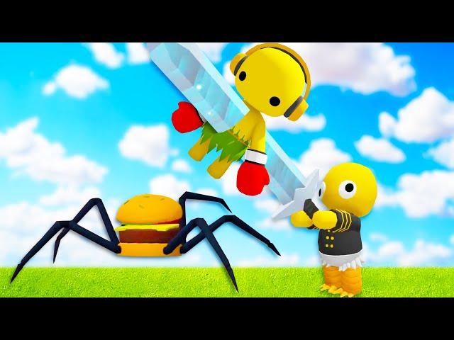 We Found a Giant Magical Sword and a Terrifying Spider Burger in Wobbly Life Multiplayer Update!