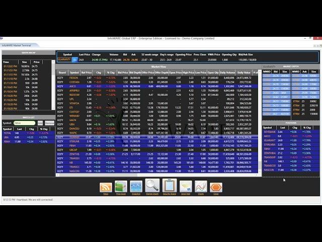 InfoWARE Martket Data Terminal IMDT Demo