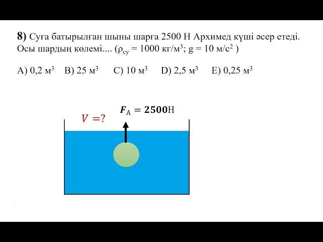 Физика. 8-есеп. Тест жинағы